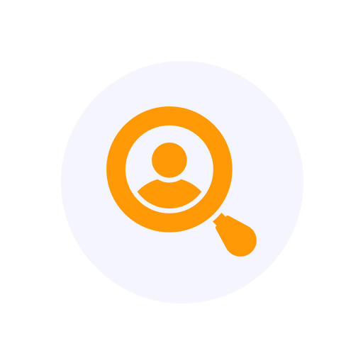 Orange Magnifying Glass Icon