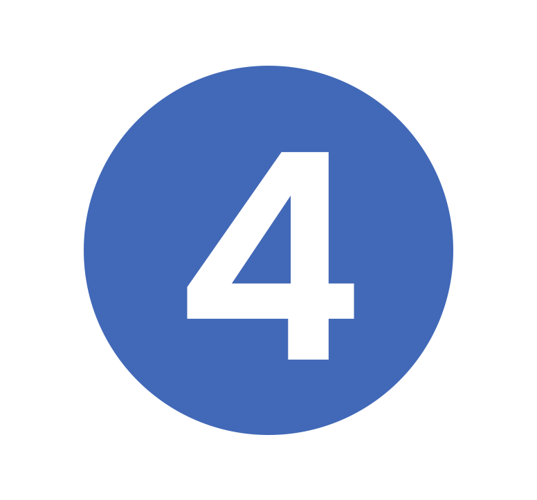 Blue circular button with the number 4.