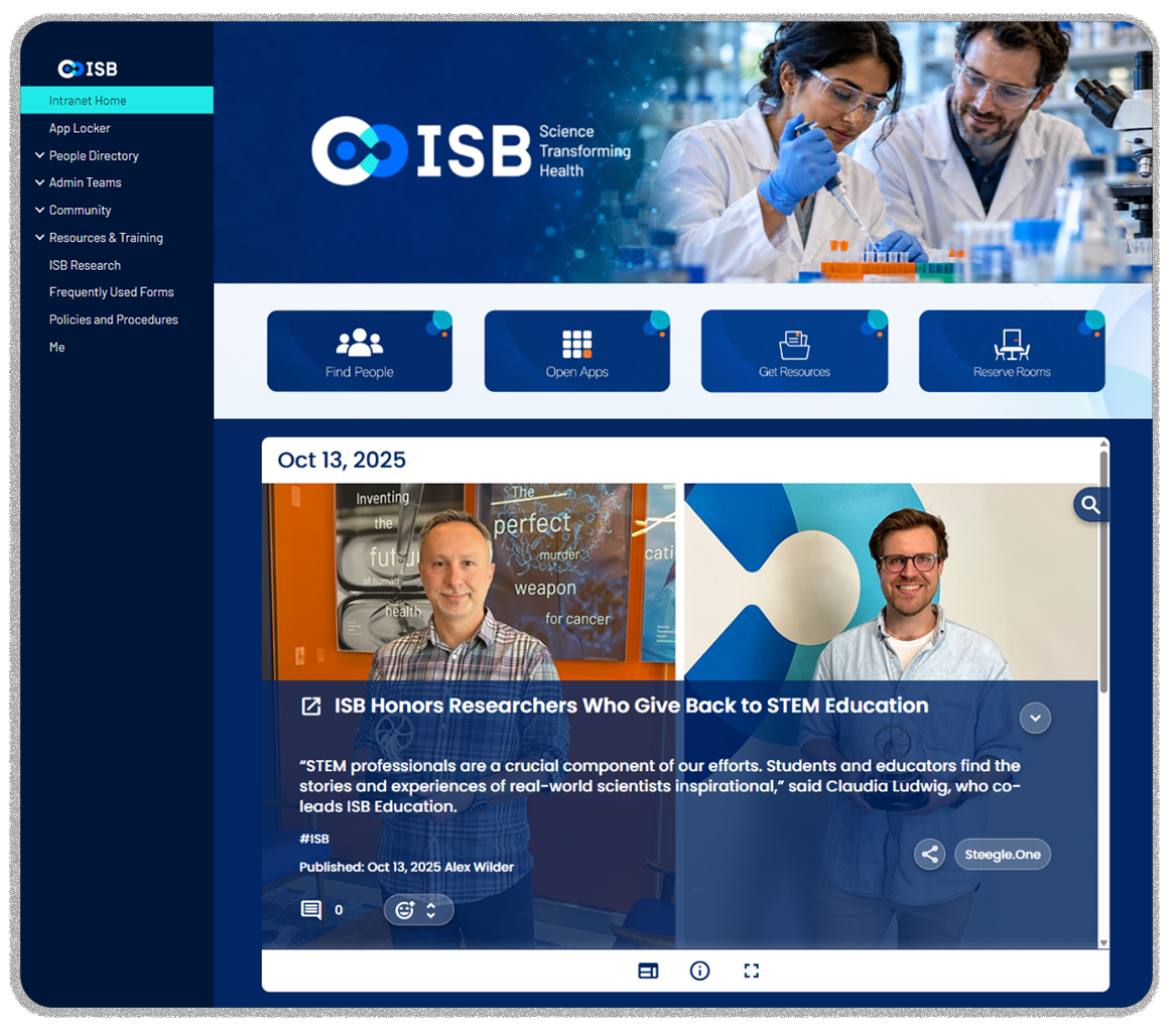 ISB Science Steegle.One Intranet Solution on Google Workspace