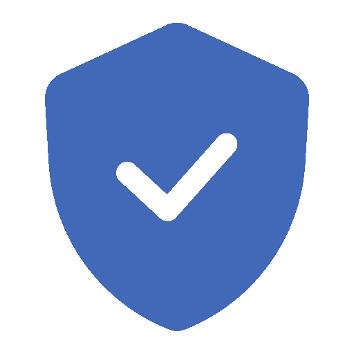 Blue Shield Icon with a check mark