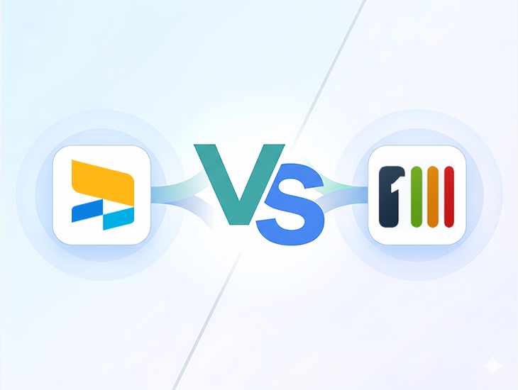 A comparison graphic displaying Pingboard vs Steegle.One intranet logos.
