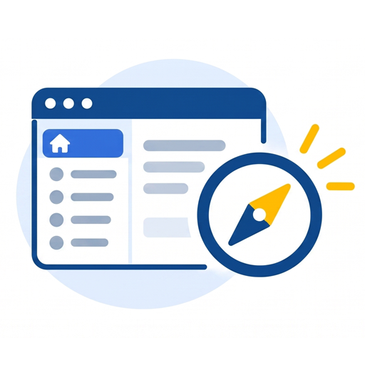 Website navigation and site discovery tool illustration