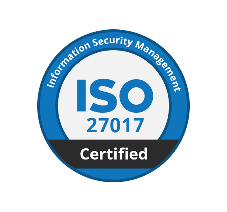ISO 27017 certification seal for cloud service security standards