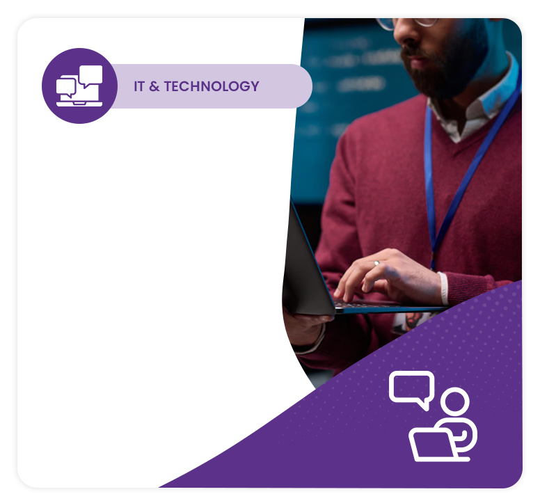 IT professional using a laptop for tech support and infrastructure management