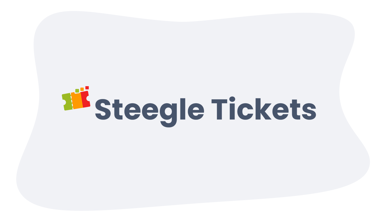 Steegle Tickets logo featuring a colorful ticket icon for Google Workspace