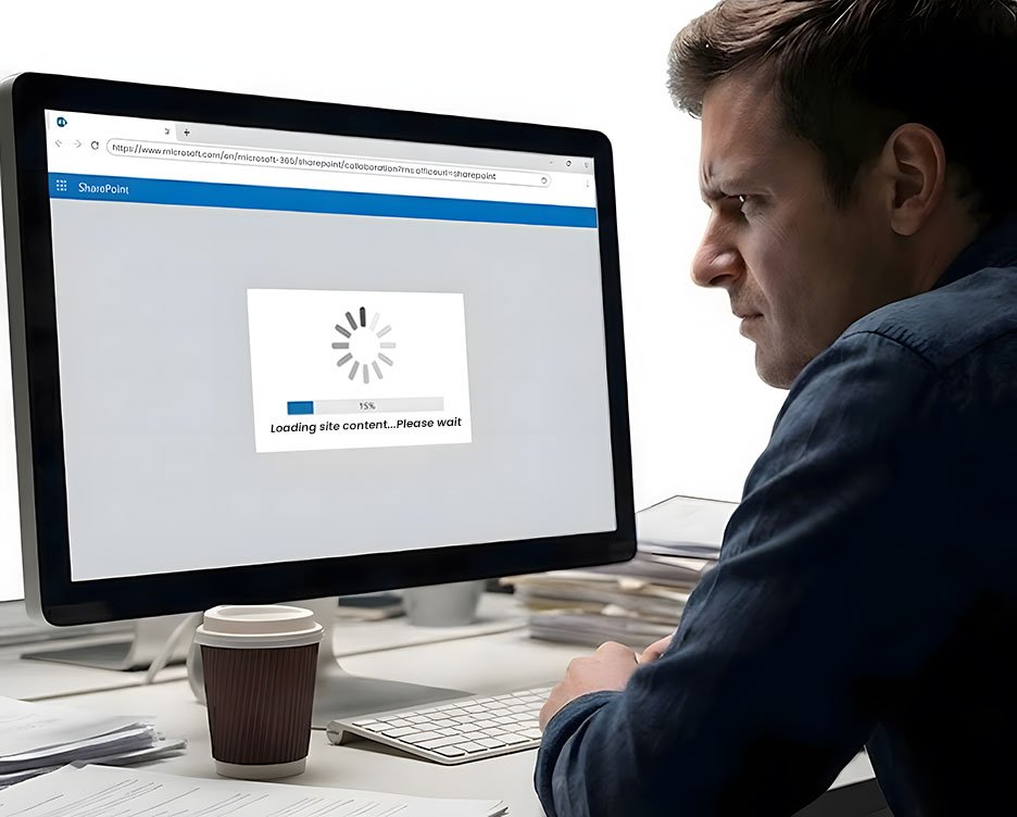 Man having problem with the homepage of their intranet