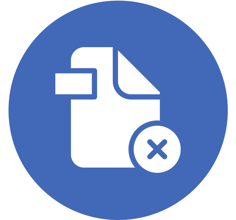 Blue icon with a file symbol and a “no local copy” indicator.