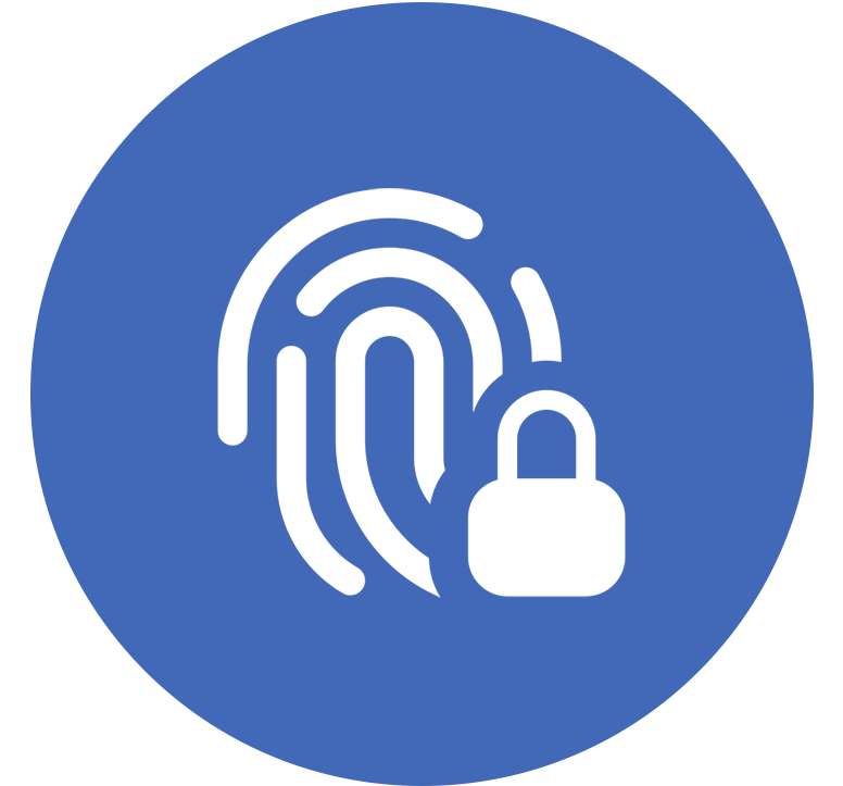 Blue Fingerprint Icon