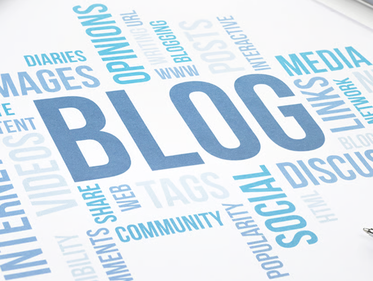 A word cloud or tag cluster featuring terms related to online content and digital media.