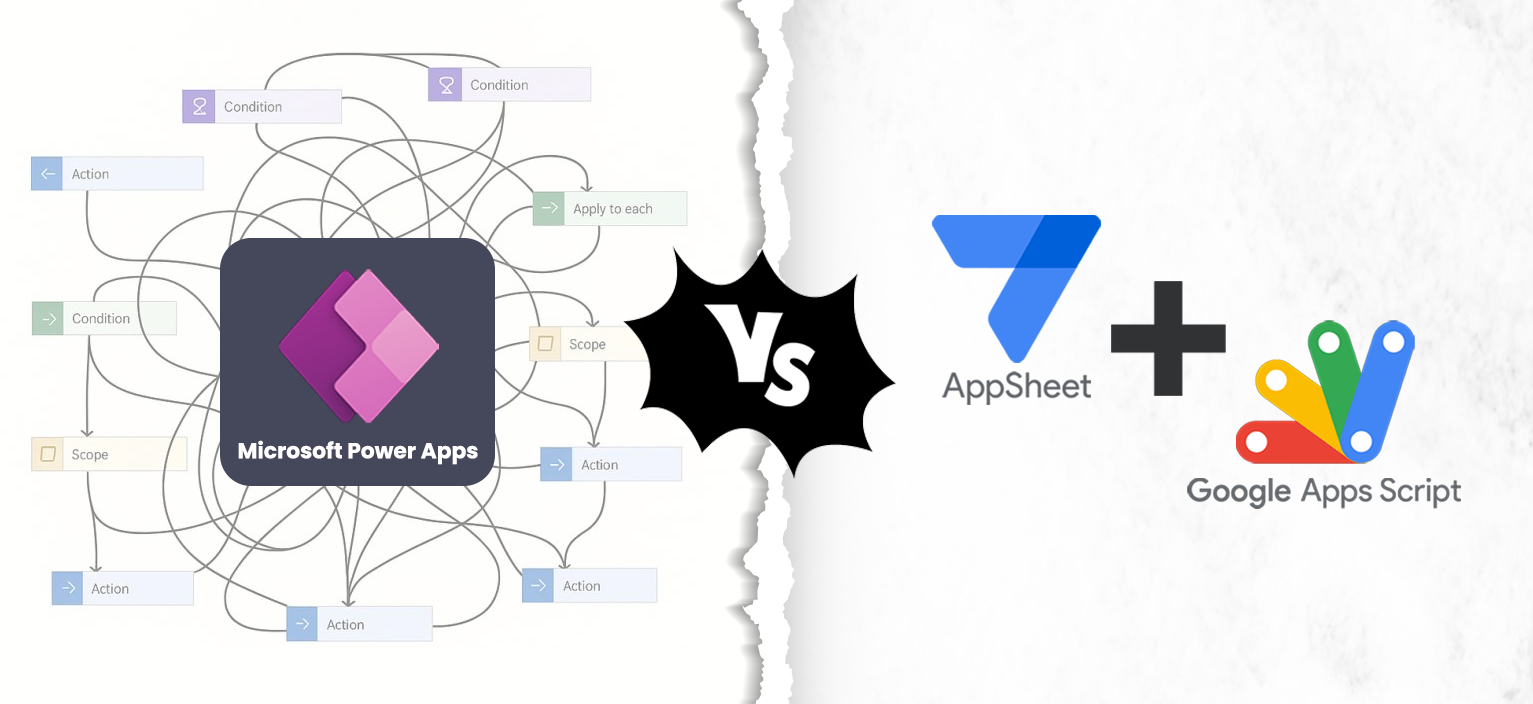 Microsoft Power Apps versus Google AppSheet with Google Apps Script Integration