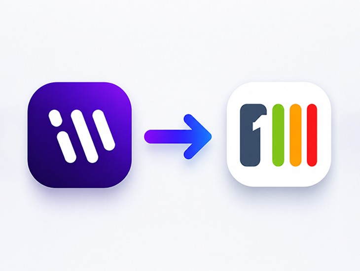 An arrow pointing from the Workvivo logo to the Steegle.One intranet icon.