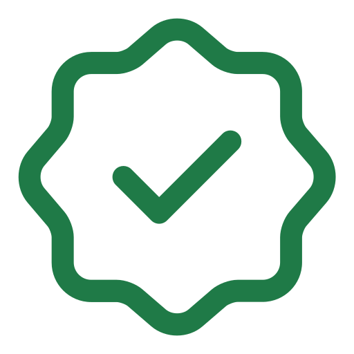 verified checkmark in colored green