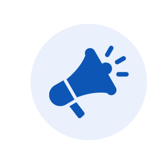 Blue Megaphone Icon