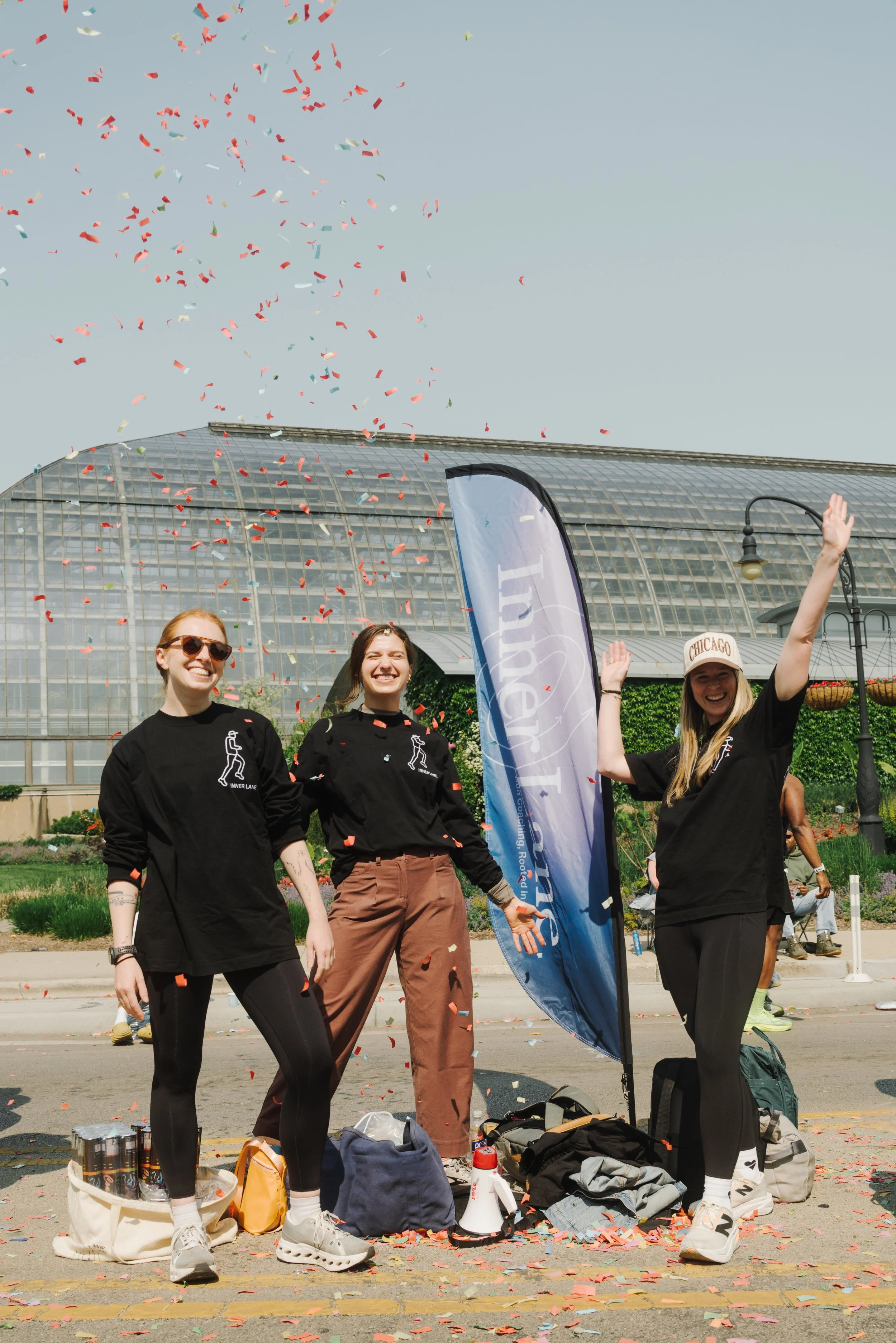 Inner Lane coaching team at a Chicago running community event