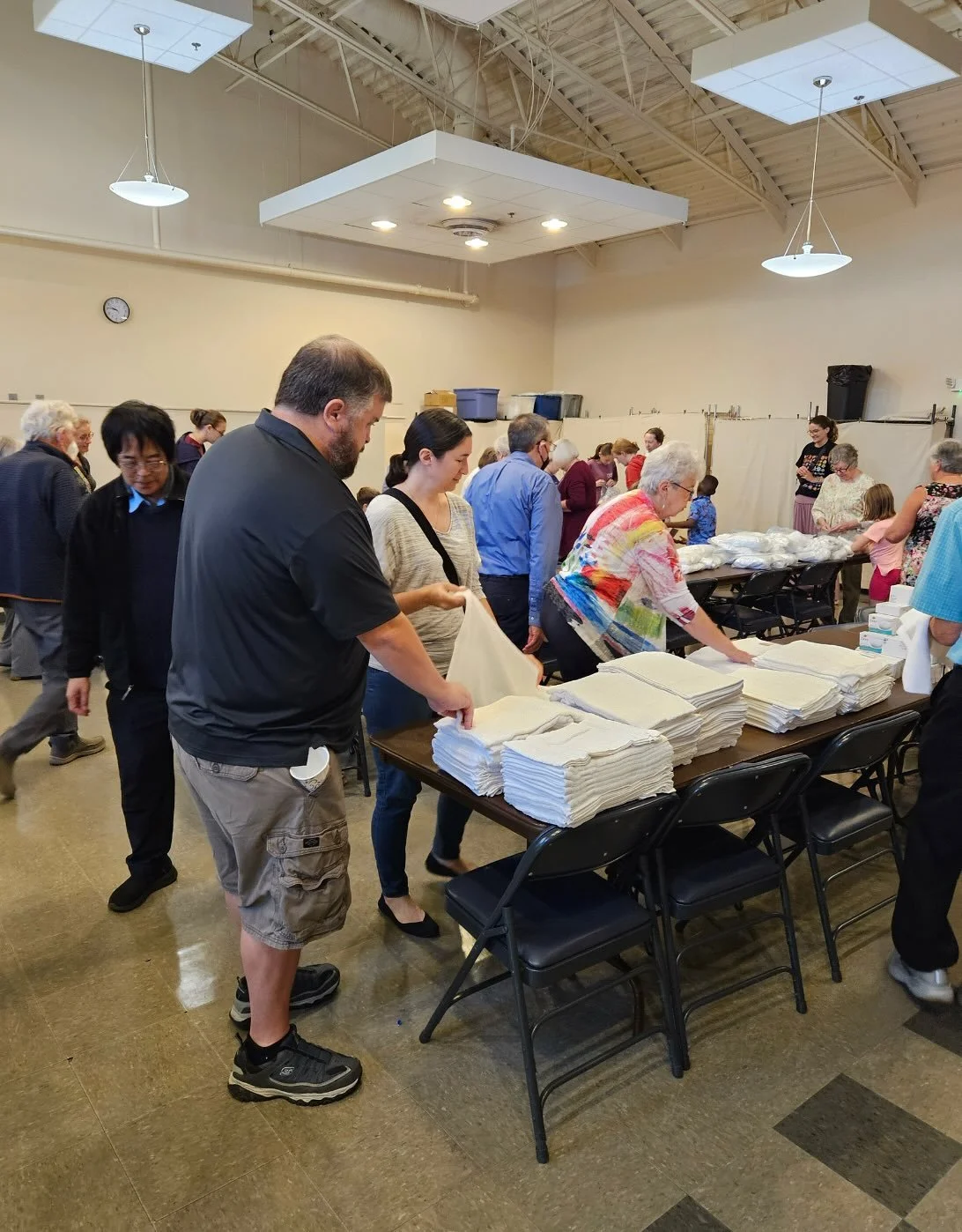 Today, we had the opportunity to pack over 150 hygiene kits for the United Methodist Committee on Relief&rsquo;s work with disaster relief. We got to hear from conference staff person, Thea Becton. She is the Wellness &amp; Missions Project Administr