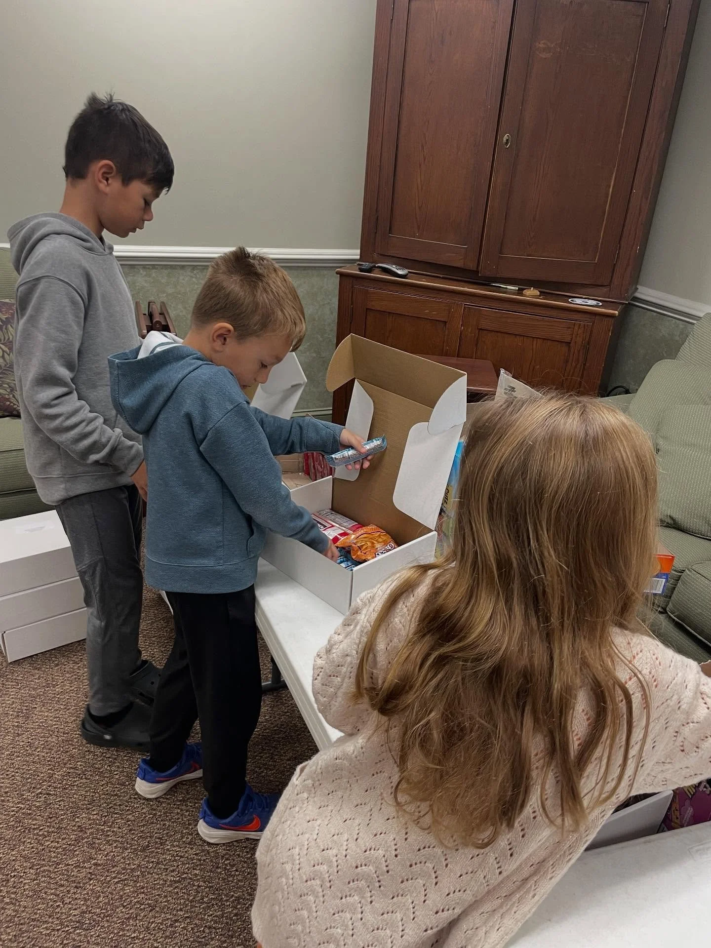 Our Worship Lab made college care packages today, sharing love with our college students!