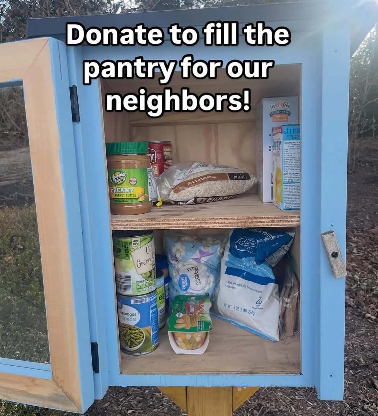 Our Little Free Pantry is seeing lots of love&mdash;and lots of need today.
We&rsquo;ve already filled it twice for families coming by to take what they need.

If you&rsquo;re able, please check and refill the pantry when you&rsquo;re in the area.
It