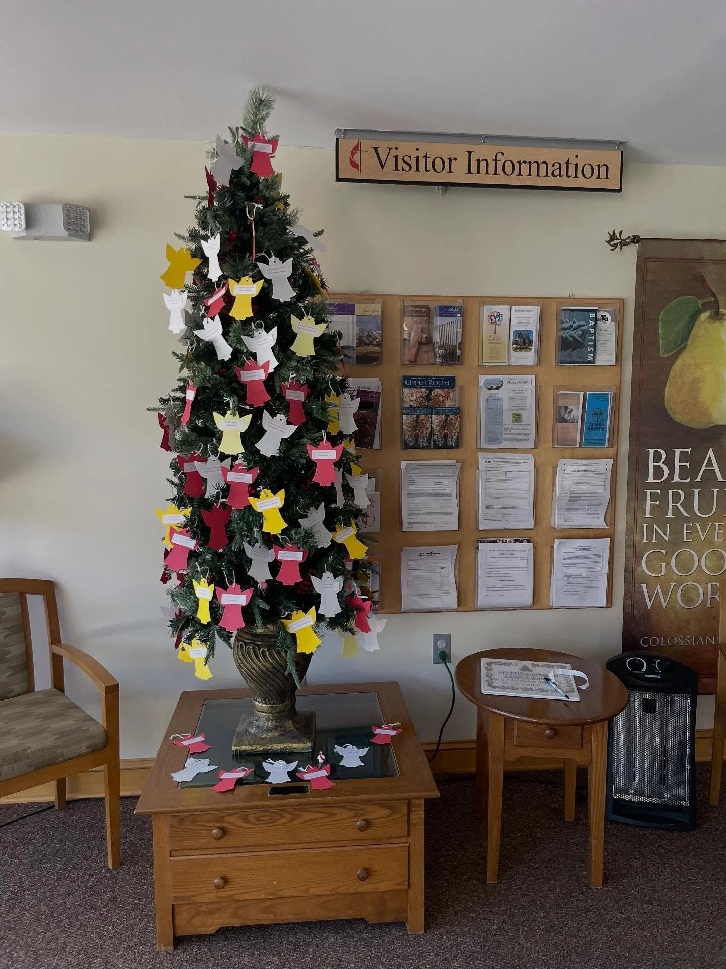 It is that time of year! Pick a angel off our tree and sign up for it in the book, and bring it back in so that we might be able to blast a family in our community!