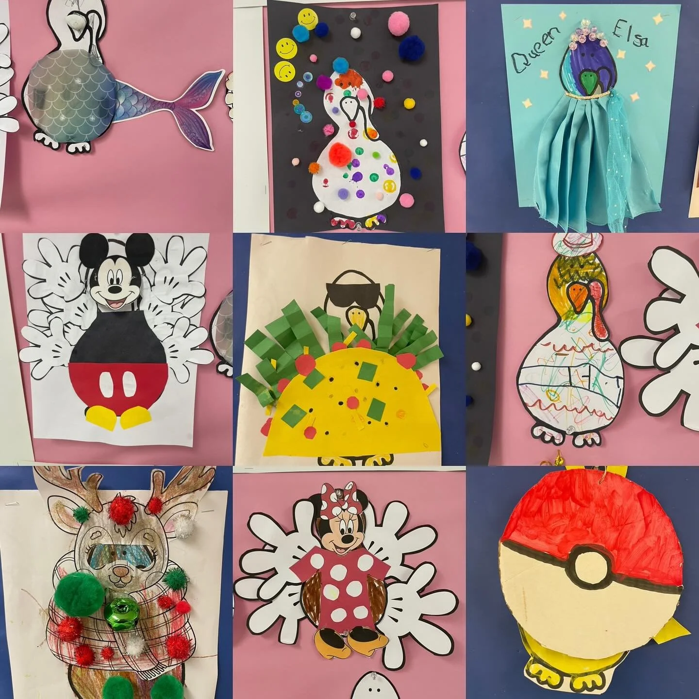 Our four- and five-year-old classes had the most gobble-tastic homework this week! After reading Turkey Trouble, each child helped their turkey escape Thanksgiving dinner by creating a clever disguise.

Take a look&hellip; do you see any turkeys here