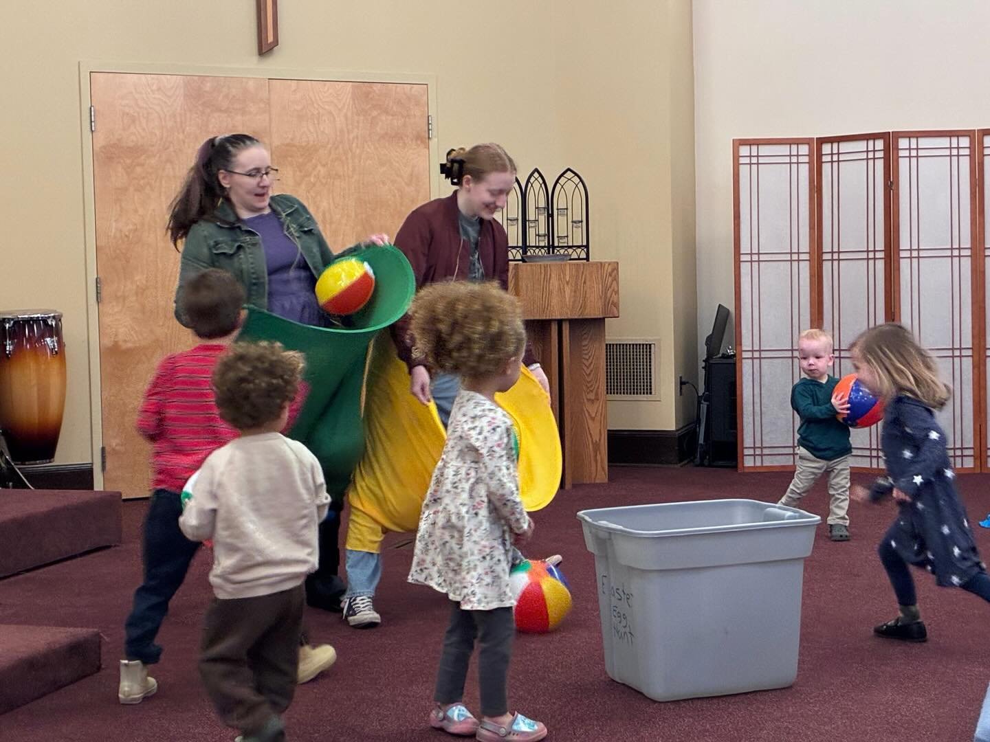 Last Sunday in church, Pastor Katie and Eden had a blast playing the game Granny Pants with the kids as we talked about finding great joy, even in uncertain times. Laughter filled the room as we remembered that joy is not something we keep to ourselv