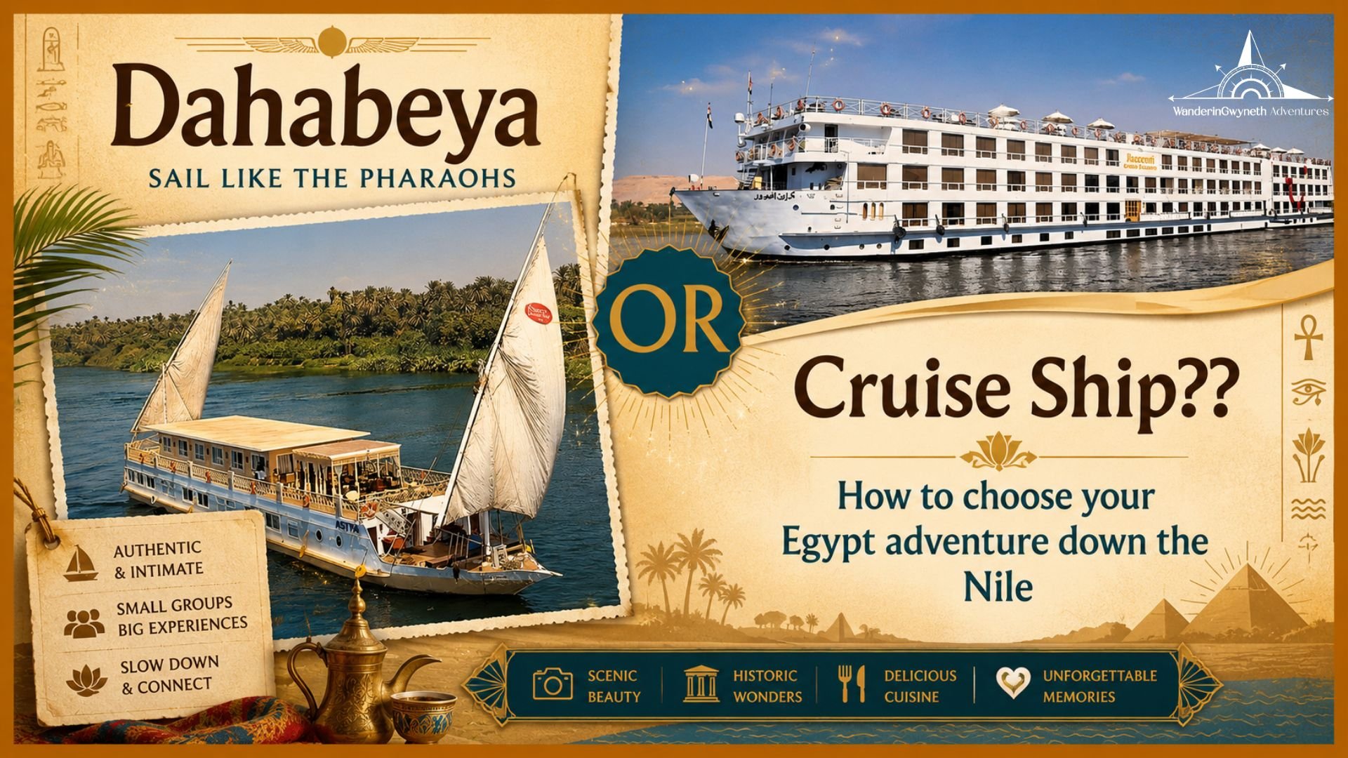 Dahabiya vs. Cruise Ship: How to Choose the Right Nile Cruise