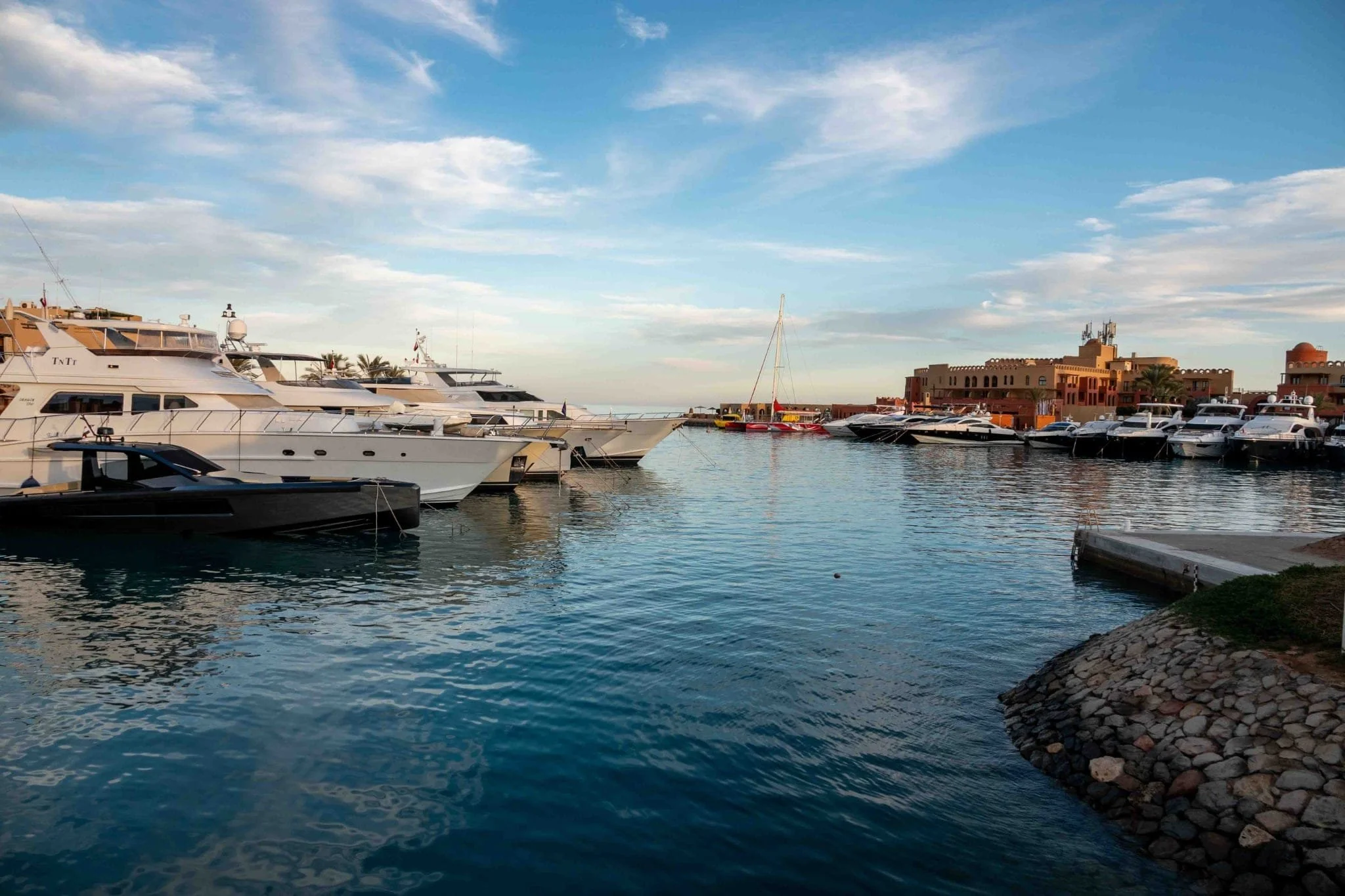 Yachts at the El Gouna Marina, Egypt.