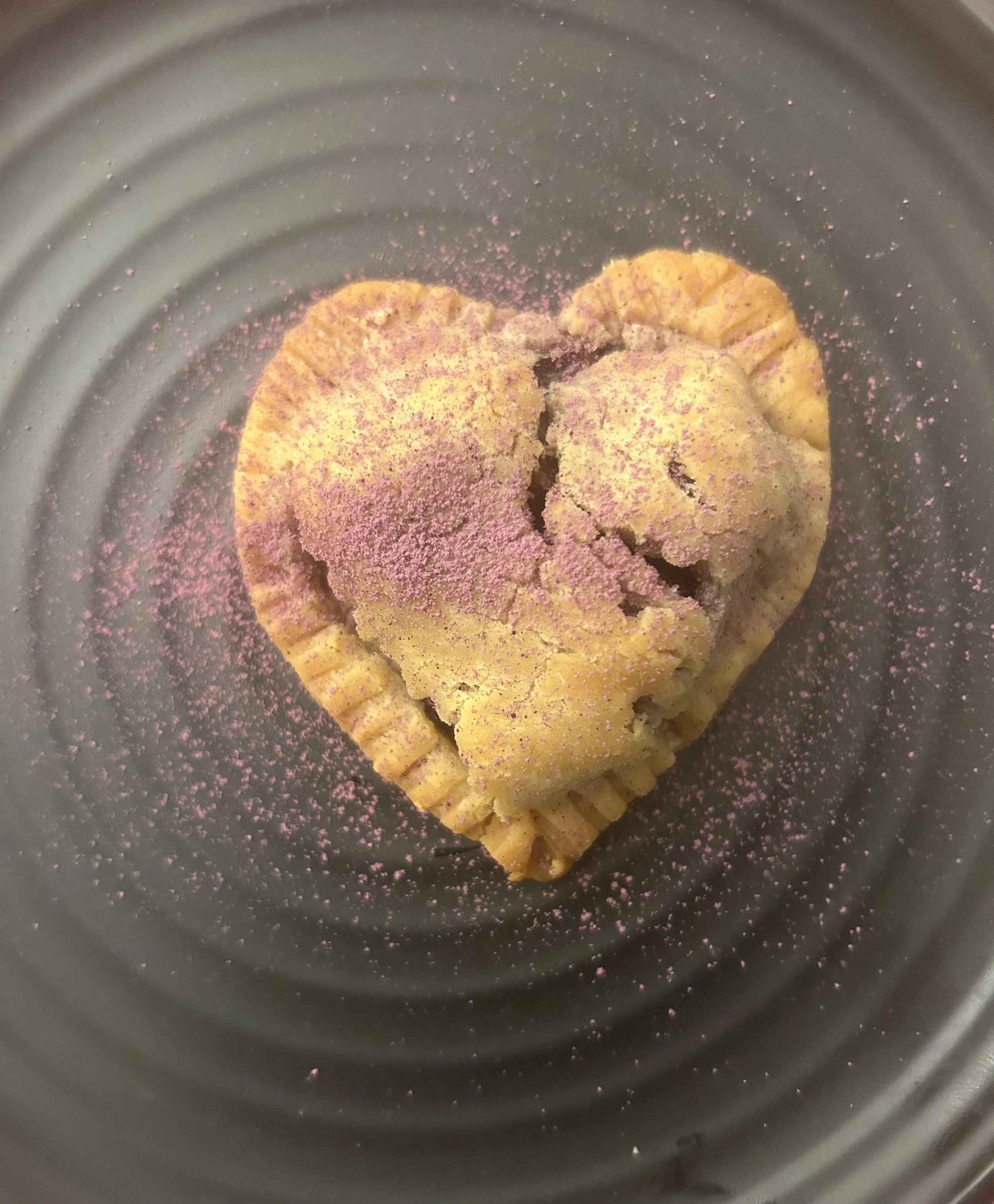 Heart-shaped Valentine’s Day Apple Hand Pie | with Rose Powder, Gluten Free