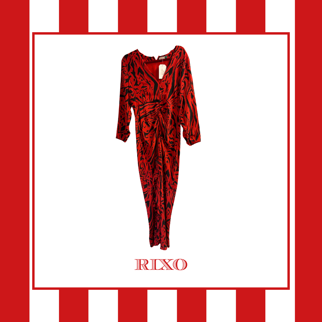 Rixo Red and Black Dress