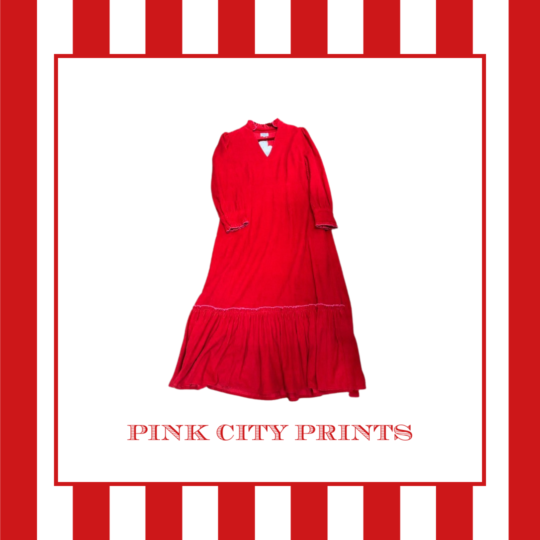 Pink City Prints Dress, Size XL