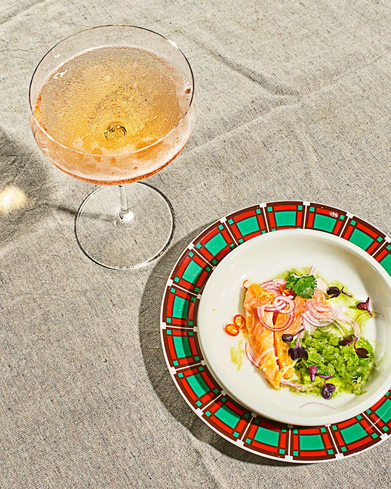 Ceviche mit grüner Granité & Sparkling Limoncello
