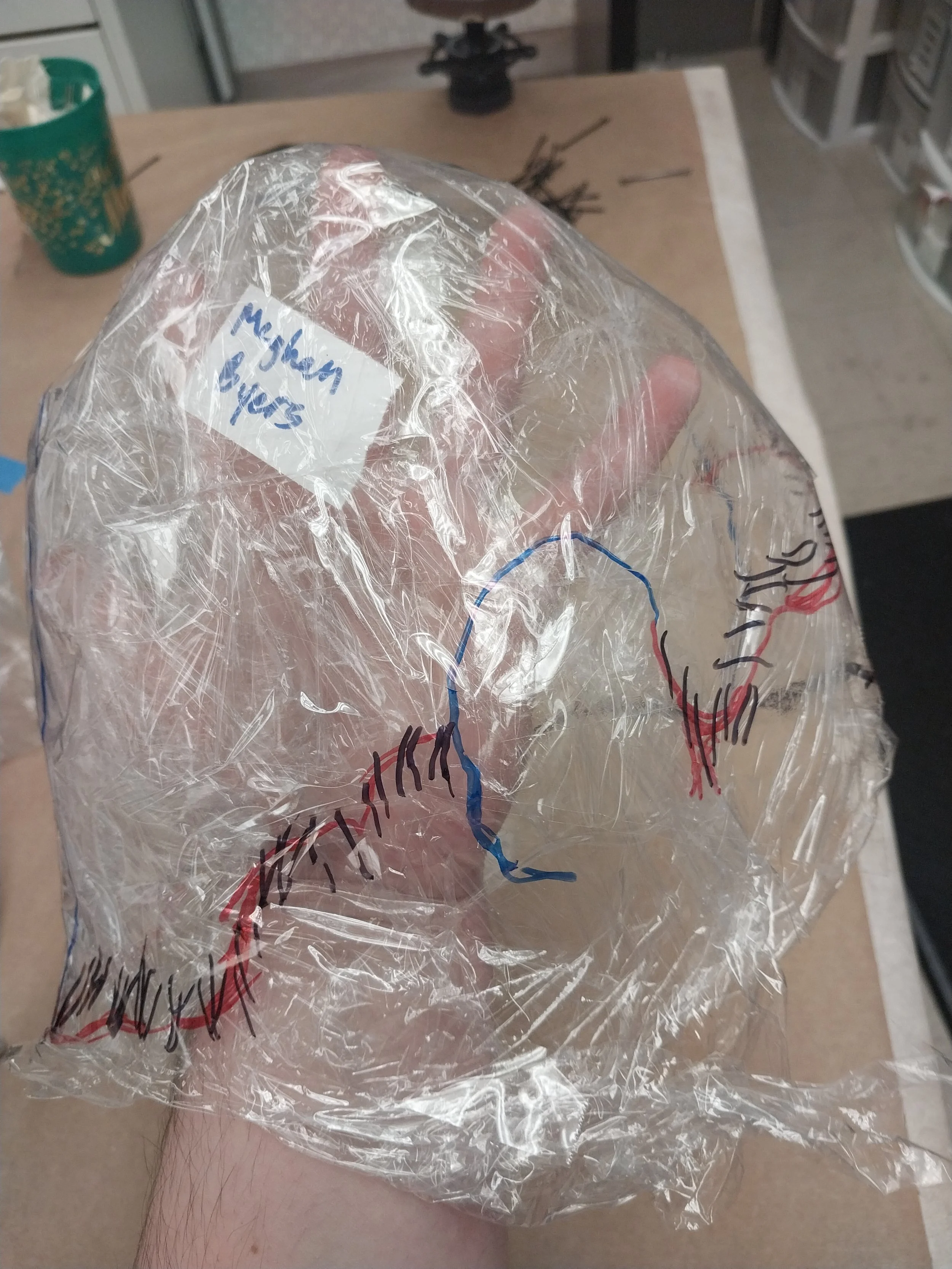 Headwrap for actor measurements and hairline references

