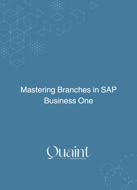 Mastering Branches in SAP Business One
