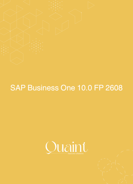 SAP Business One 10.0 FP 2608: A Smarter, More Connected Web Client