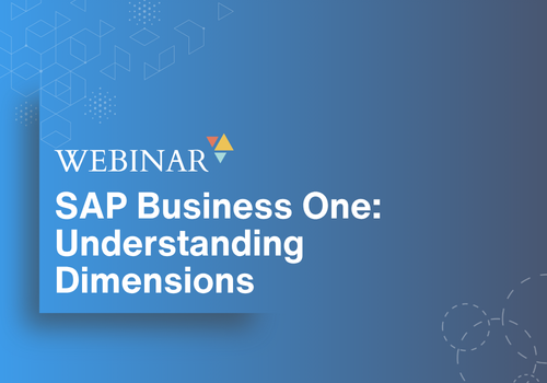 SAP Business One: Understanding Dimensions