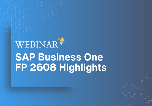 SAP Business One FP 2608 Highlights