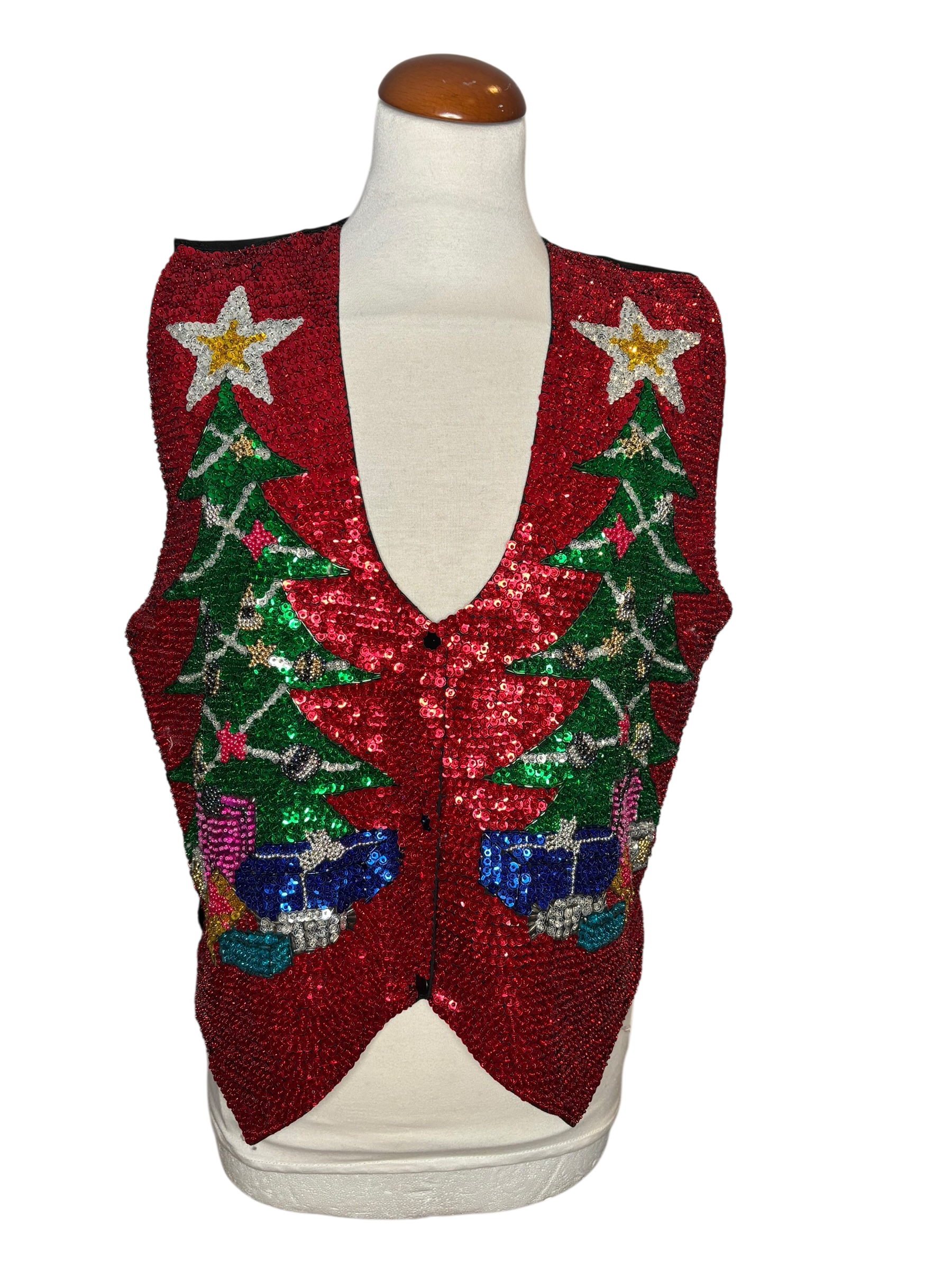 Christmas Tree Sequin Waistcoat
