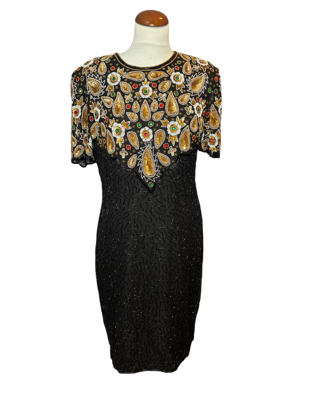 laurence kazar beaded dress Kazar Beaded Shift Dress M – OMNIA main image 1