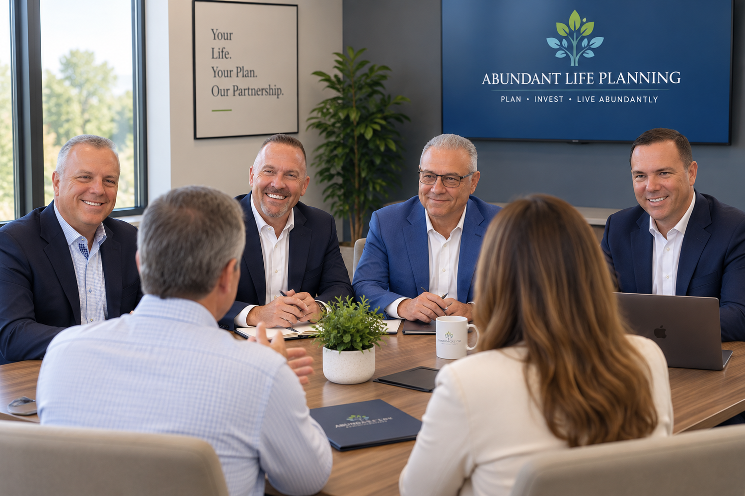 Abundant Life Planning advisors meeting with clients