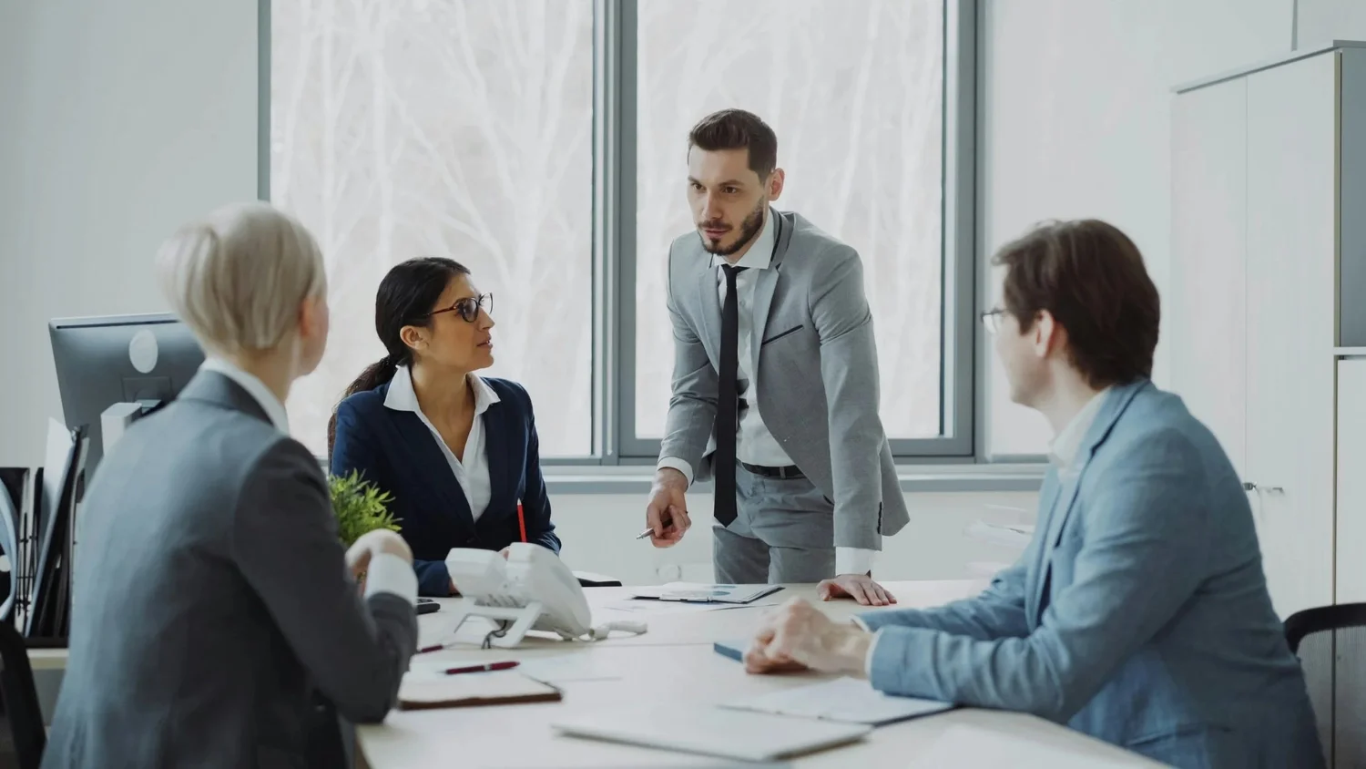 Business owner planning and working