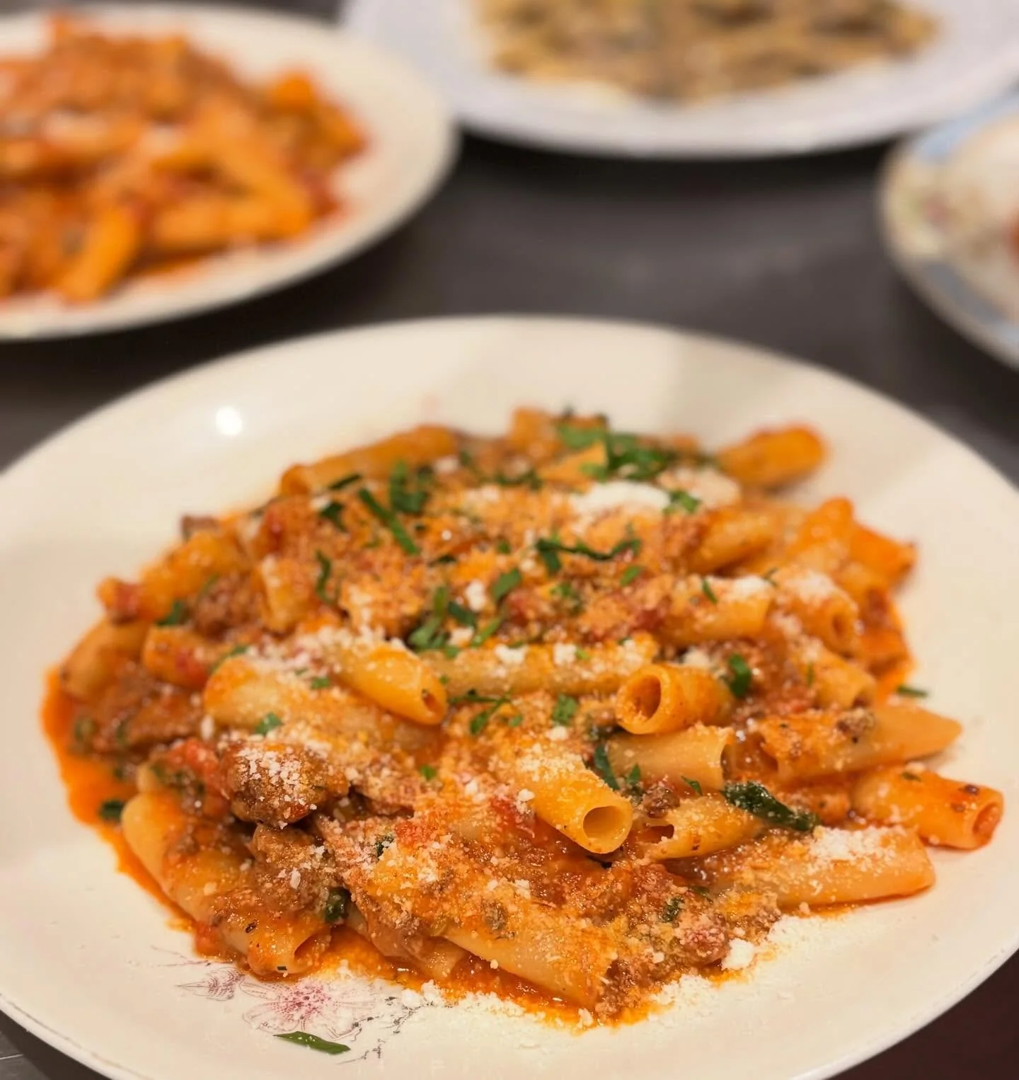 Ziti al Ragu Napoletano. Ground Beef + Pork, Soffritto, Red Wine, Pecorino Romano. 

#ambler #shopsmall #freshpasta #ragunapoletano