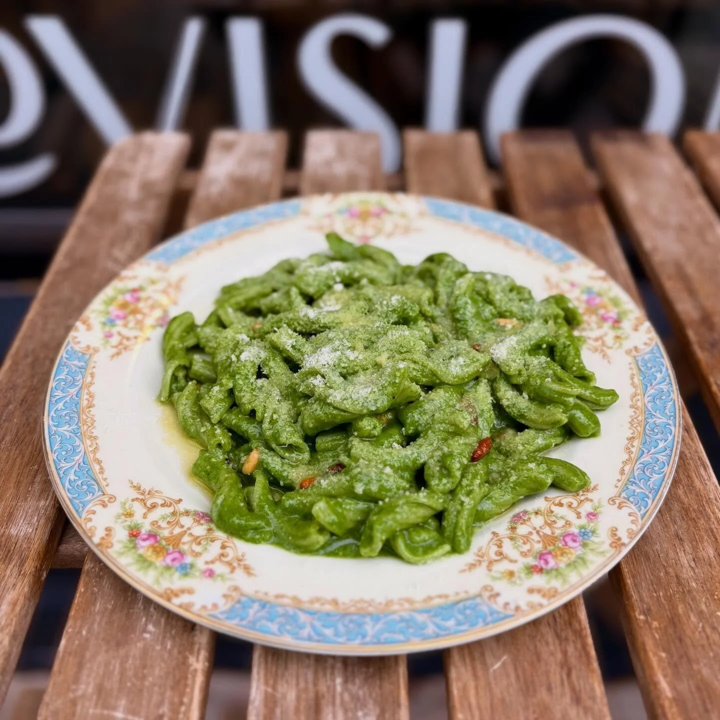This Wild Nettle Pesto is rich, earthy, bright, and cheesy! Nettles are kind of similar in flavor to spinach, but a bit punchier. We are loving it and will be serving it through the weekend&mdash;come on by and taste it for yourself. 

💚Torchiette a