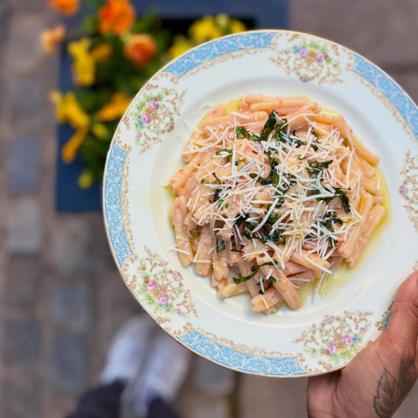 Simple and tasty :) come and get it!

Casarecce con Pomodoro e Ricotta.
Italian Tomato, Ricotta Cheese, Basil, Lemon, Grana Padano.

#freshpasta #amblerpa #pomodoroericotta