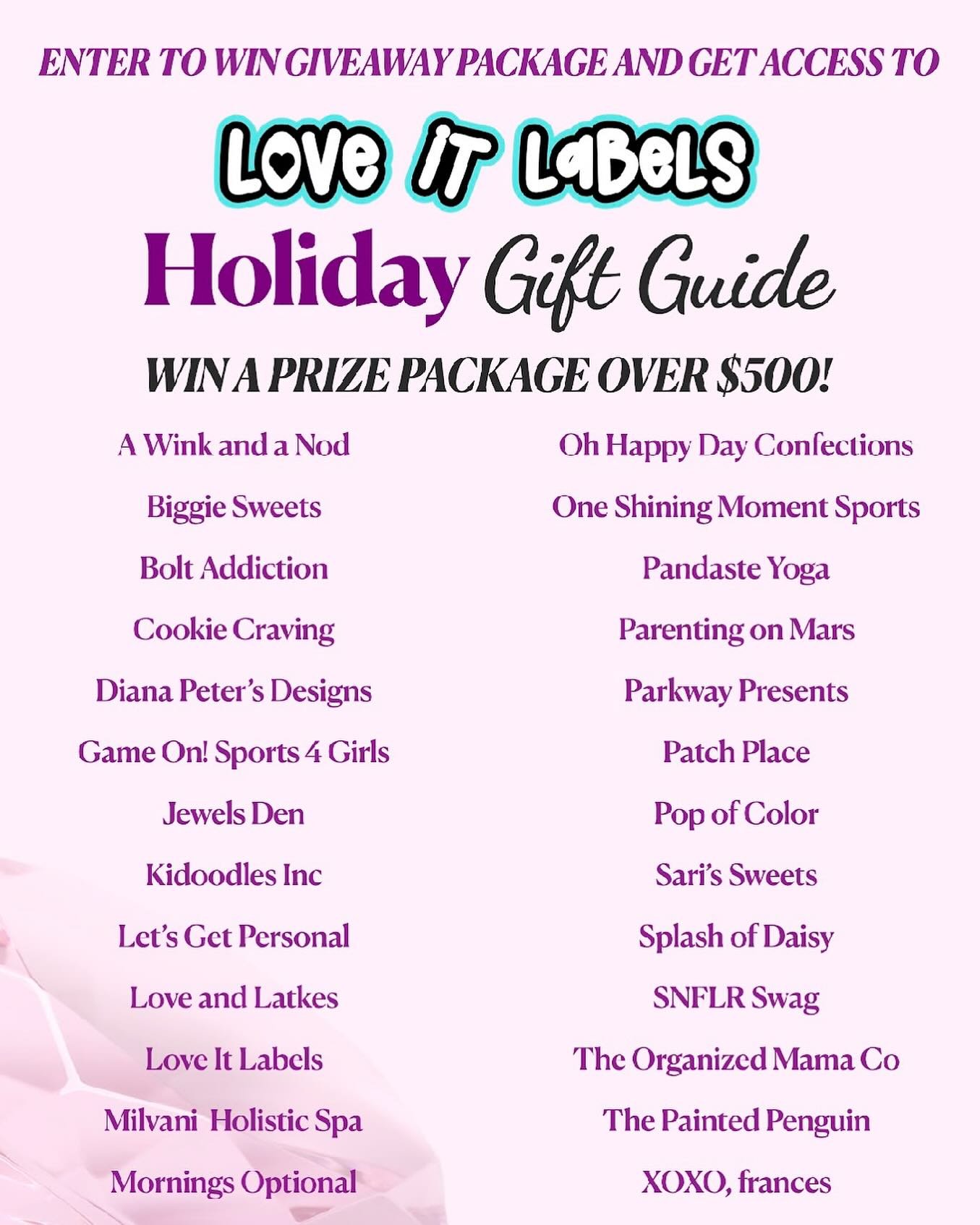 We&rsquo;re OH so HAPPY to be part of this! Read more below and visit the link in our bio to enter to win!

GET ACCESS to Love It Labels Holiday Gift Guide and ENTER TO WIN prize packages totally over $1,700!  We partnered with 25 businesses to bring