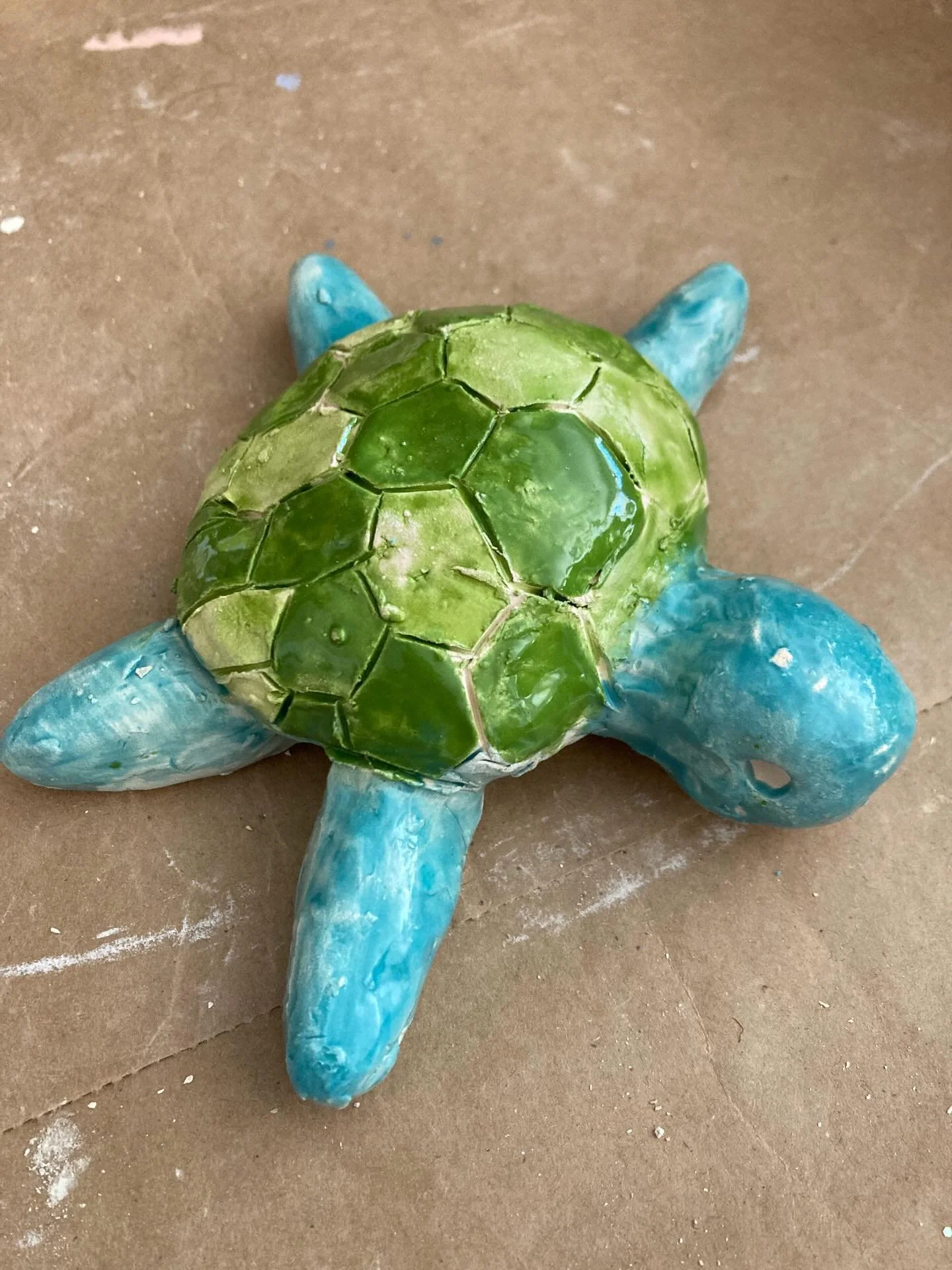 Cute little sea animals from our clay club kids. #pottery #potteryclass #clay