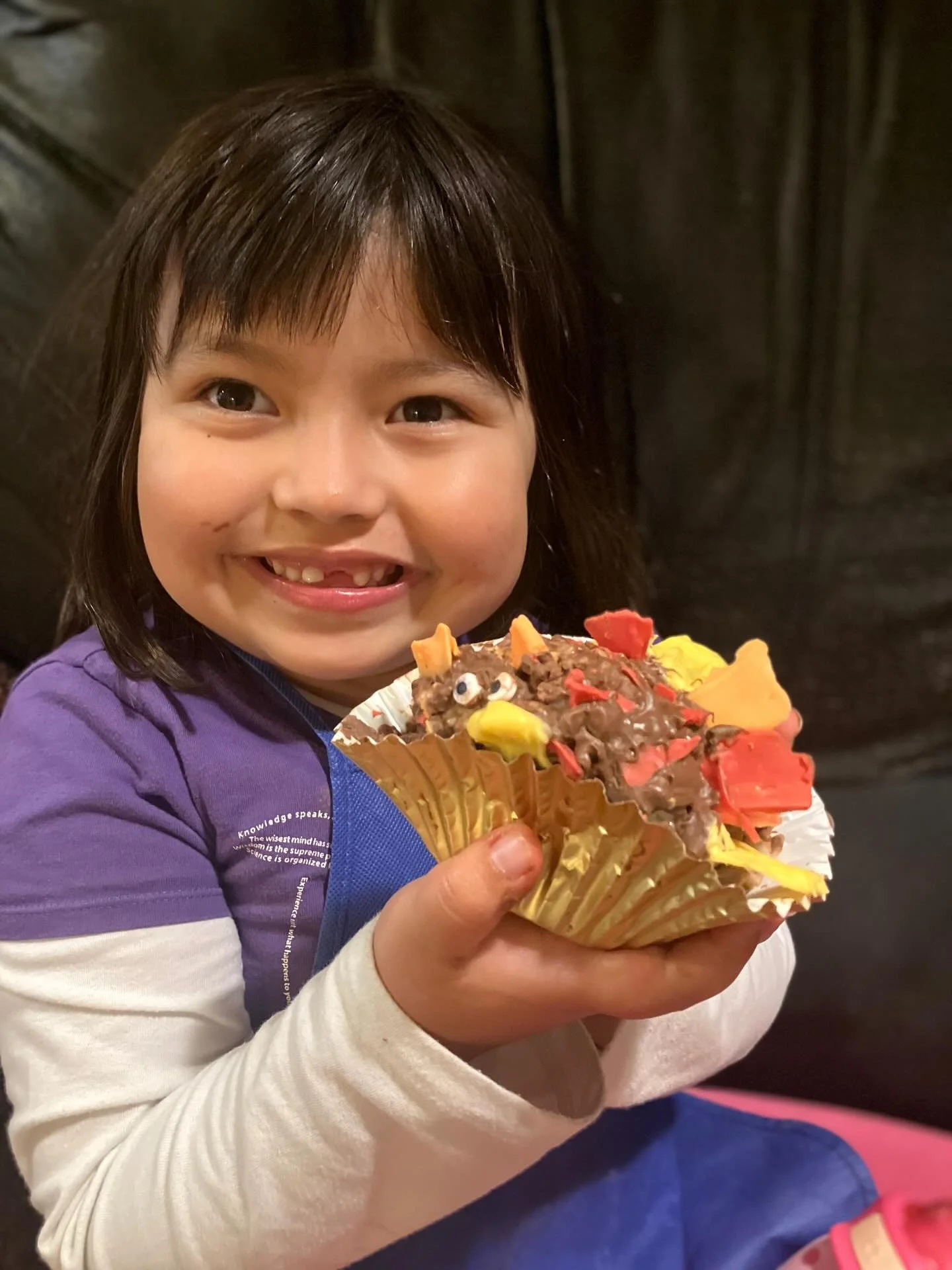 Happy Student 🙂 she made her edible art and now enjoying her labor :) #edibleart #art #artstudio