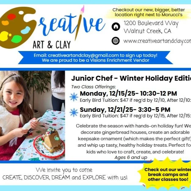 Junior Chef- Winter Holiday Edition
Celebrate the season with hands-on holiday fun! We&rsquo;ll decorate gingerbread houses, create an adorable keepsake ornament (which makes the perfect gift!), and whip up tasty, healthy holiday treats. Perfect for 