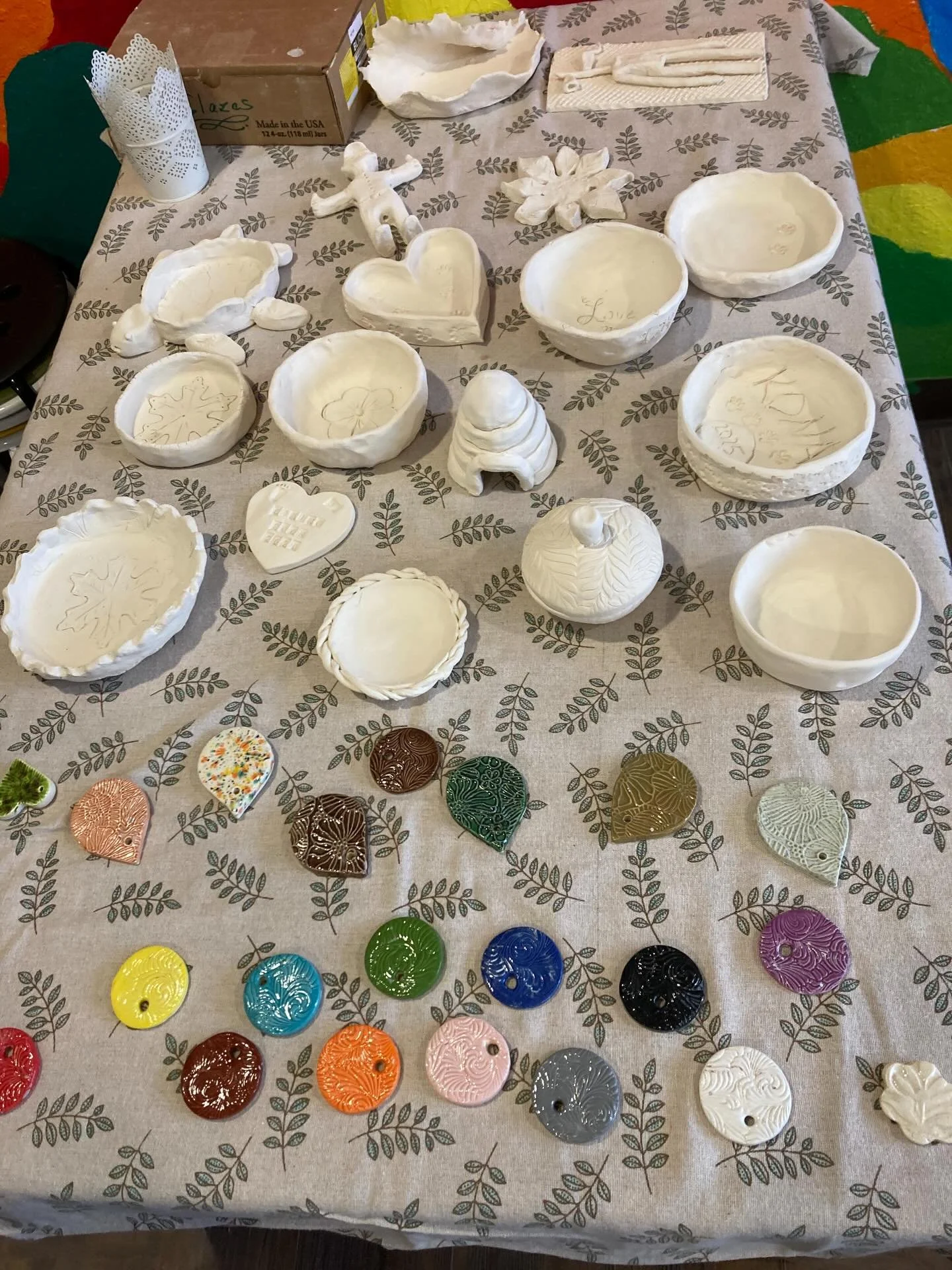 We are ready for glazing. So fun and theraputic, one of my favorite activities. #glazing #pottery