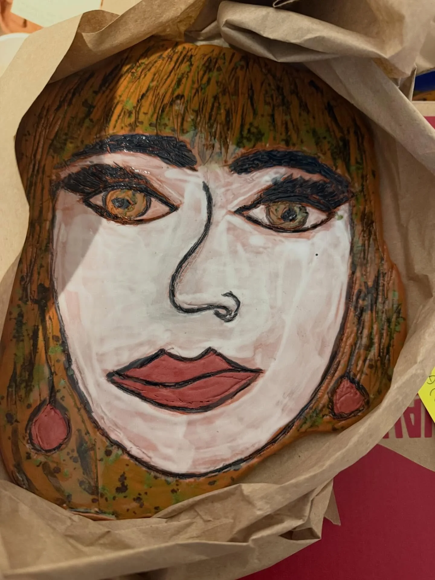 A beautifully made masterpiece that is finally ready for pick up. I was so worried that it will break. It came out stunning. #pottery #potteryclassnearme #clay #clayclasses #glazing