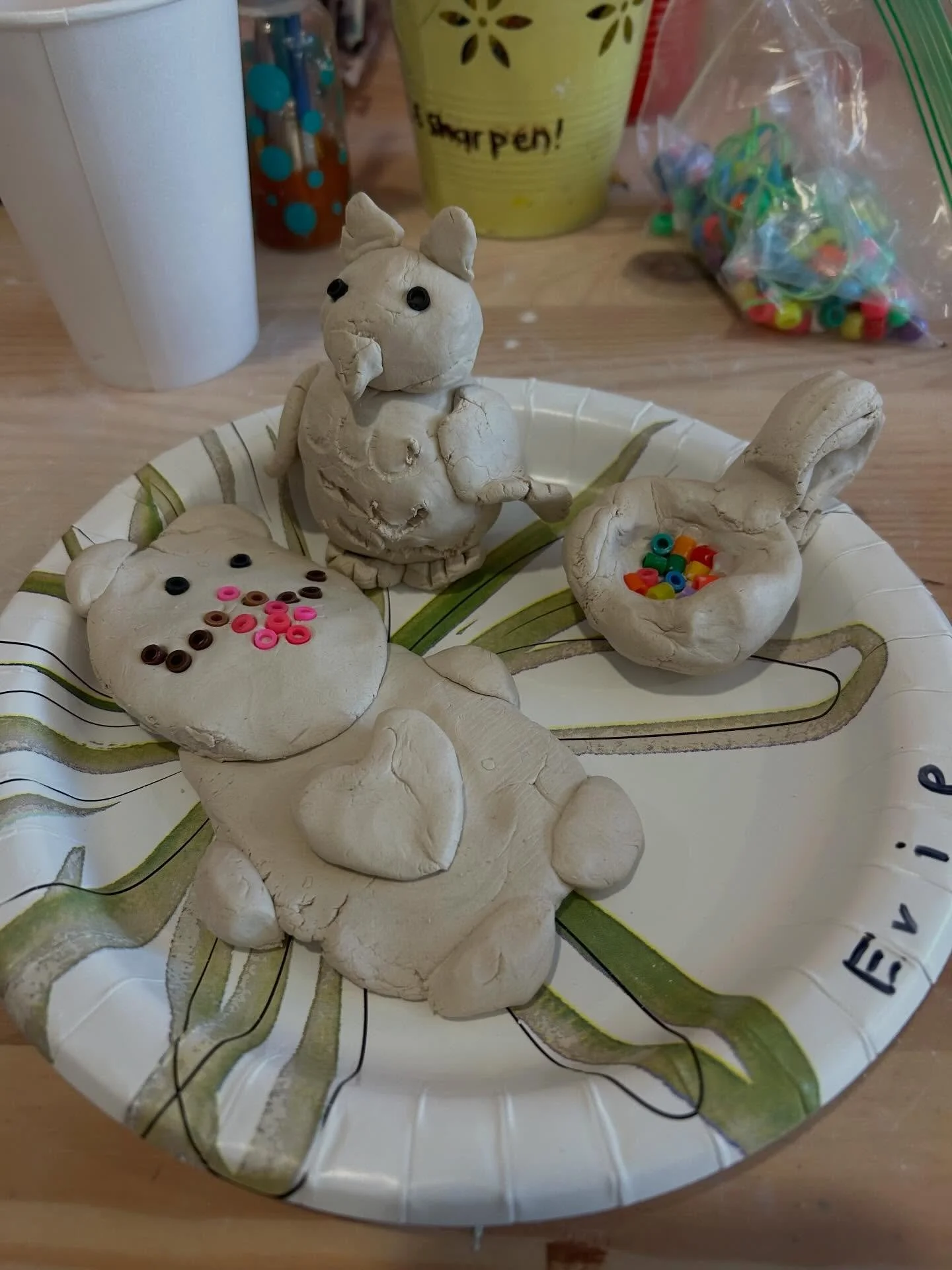 Air dry clay is always a big hit during camp. #clay #springbreakcamp #claycamp #airdryclay