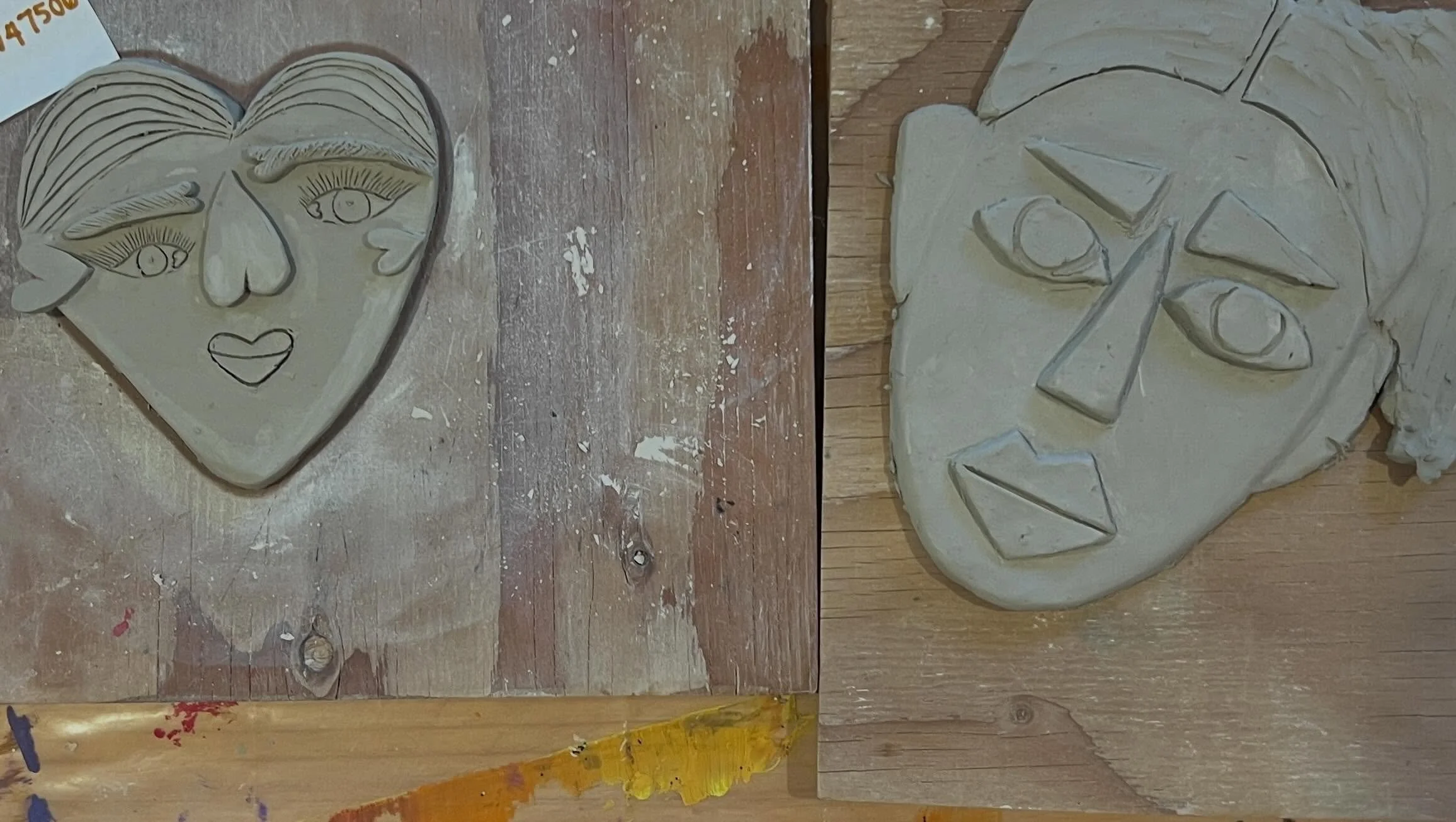 Last week was all about clay faces. I can&rsquo;t wait to fire them, and I really hope they won&rsquo;t break. #pottery #clay #potterynearme #potteryclasses